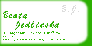 beata jedlicska business card